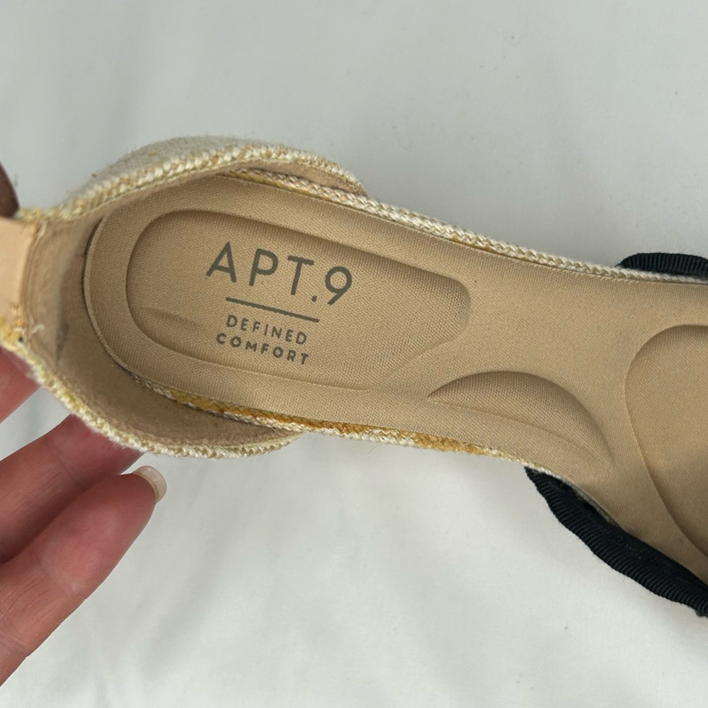 Apt. 9 Jacques ankle strap black cork wedge sandal, 6 - Picture 8 of 12